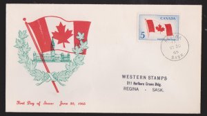 CANADA FDC Scott # 439 - Canada's New Flag - Unknown Cachet