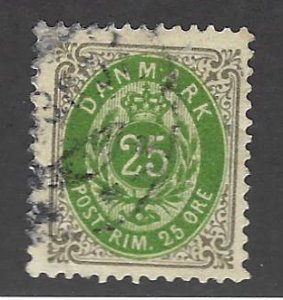 Denmark SC#50 Used F-VF hr SCV$19.50....Fill a Great Spot!