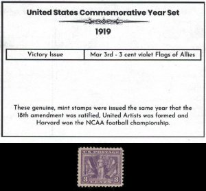 1919 Complete Mint Set of Vintage Commemorative Stamps Victory Issue