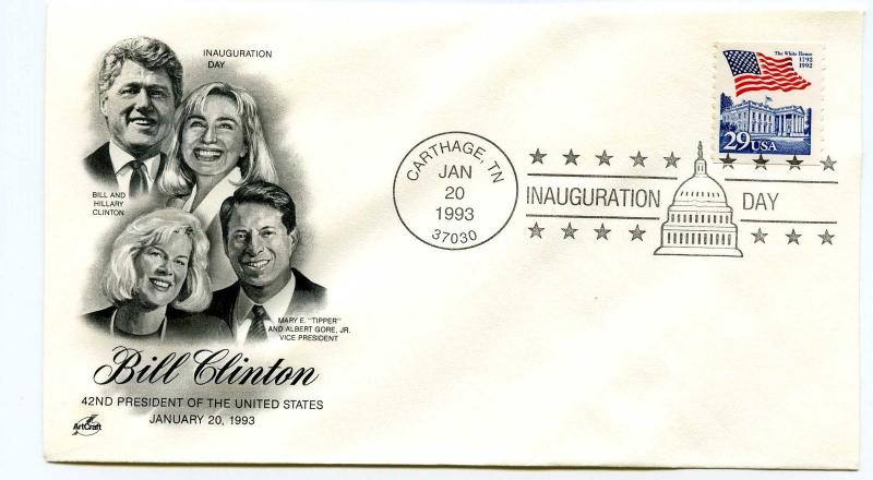 1993 Clinton Gore ArtCraft #2 Inauguration Day, Carthage, TN, Cover