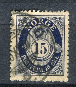 NORWAY; Early 1900s fine used Numeral issue 15ore. fine Shade + Postmark