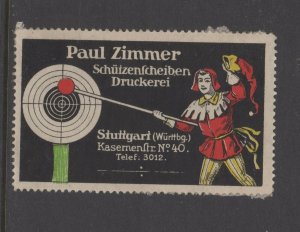 Germany - Paul Zimmer Protective Discs Advertising Stamp - NG