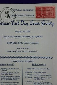 US sc#1086 FDC program souvenir page 1957 first day cover society convention