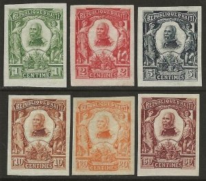 Haiti 1904 Nord-Alexis Set Scarce IMPERF #96-101 VF-H. Genuine