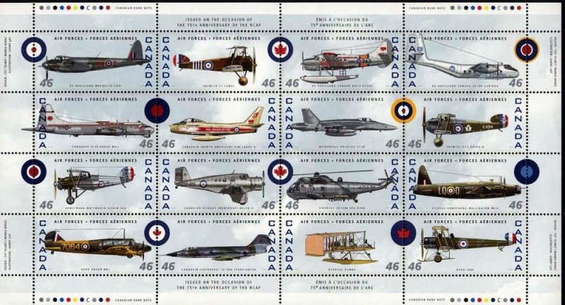 Canada 1999, S/Sheet, MNH, Air force Pane # 1808