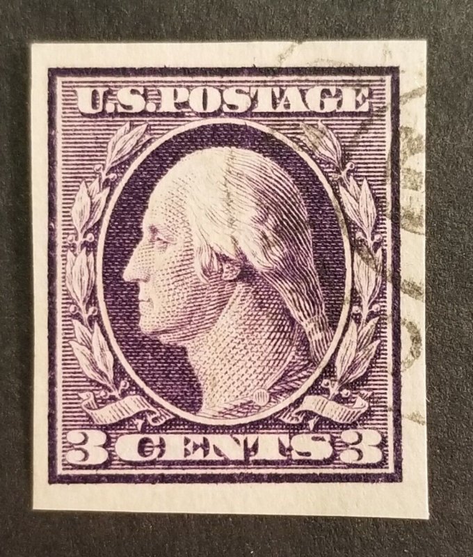 US Scott 345 1909 3c George Washington Used Stamp z2484 