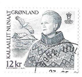 Greenland Postage Stamp - 2001 -  12K Queen Margretha  - SG 380  # 1687