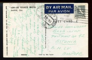 ?Nice single use 15c bird on post card to ESTONIA w/receiver 1961 cover Canada