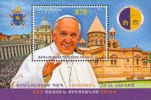 Armenia Pope Francis Vatican Religion 2016 MNH stamp sheet