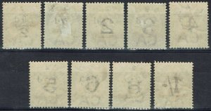 TRINIDAD 1885 POSTAGE DUE SPECIMEN SET WMK CROWN CA 