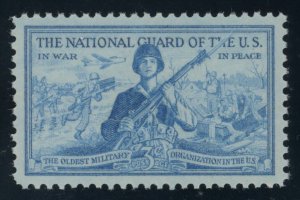 US Stamp #1017 National Guard 3c - PSE Cert - SUPERB 98 - MNH - SMQ $55.00