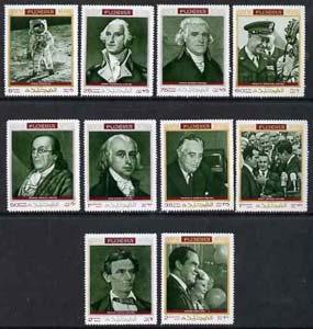 Fujeira 1970 Famous Americans perf set of 10 unmounted mi...