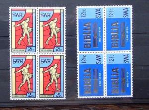 South West Africa 1970 Bible Society set in block x 4 MNH 