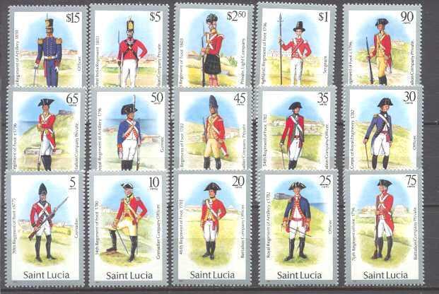 St.Lucia 747-61 MNH Military uniforms SCV33.55