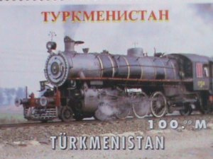 TURKMENISTAN STAMP-COLORFUL WORLD FAMOUS TRAINS-MNH SHEET-VF BEST QUALITY,