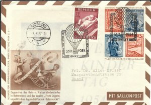 Graz to Basel, Switzerland 1954 Balloonpost (47898)