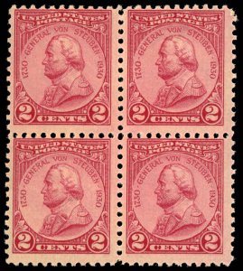 US Sc 689 MH/MNH BLOCK of 4 - 1930 2¢ - Gen. von Steuben - See Desc.