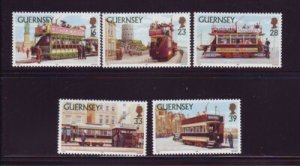 Guernsey Sc 503-7 1992 Historic Trams stamp set mint NH