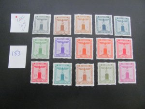 Germany 1934/38 MNH MI. 155-164+  OFFICIAL SET XF 50 EUROS  (153)