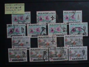 ​MALAYSIA STAMPS: 1965 SC#169 &170 -VERY OLD TWO USED SETS STAMP. VERY RARE