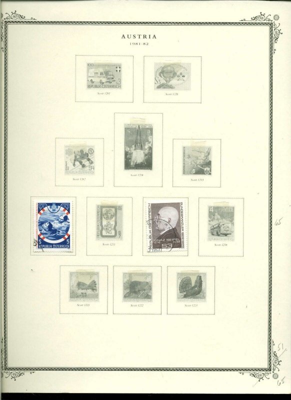 Collection, Austria Part D Scott Pages, 1981/1988, Cat $58, Mint & Used