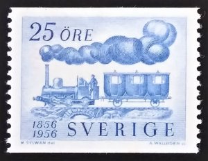 1956 SWEDEN 25 Ore MINT H STAMP - ID:7231