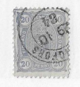 Finland Sc #28  24p ultra with frame line variety used with dated CDS FVF