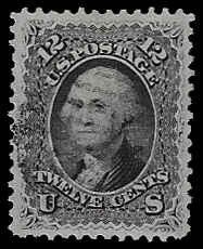 U.S. #69 Used; 12c Washington - black (1861) - PSE Certificate