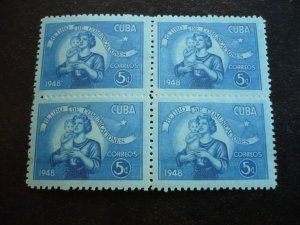 Stamps - Cuba - Scott# 415-417 - Mint Hinged Set of 3 Stamps in Blocks of 4