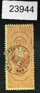 US STAMPS # R44c H/S USED $ LOT #23944