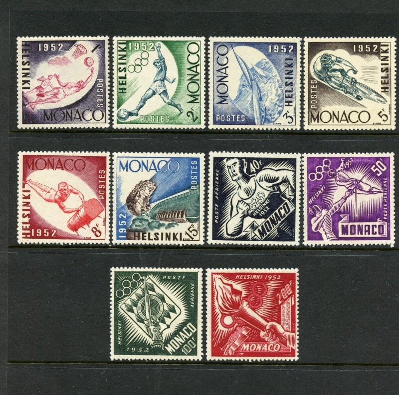 Monaco #295-300 & #C36-C39 (M336) Comp 1953 Olympic Games, MNH, VF, CV$70.55