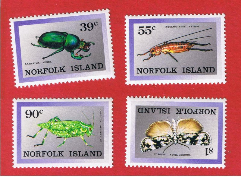 Norfolk Island #448-451  MNH OG  Insects Free S/H