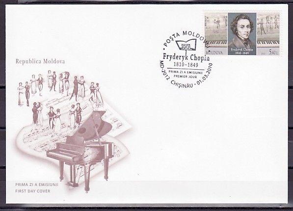 Moldova, Scott cat. 664. Composer F. Chopin issue on a First day cover