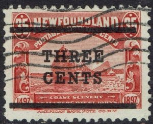 NEWFOUNDLAND 1920 SURCHARGE THREE CENTS ON 35C USED