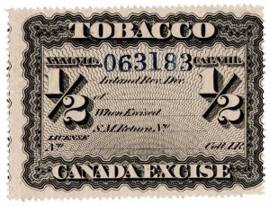 (I.B) Canada Revenue : Tobacco Excise Seal