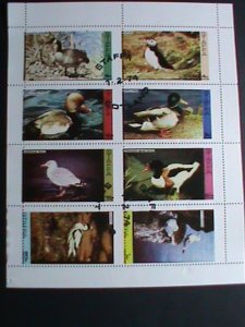 ​SCOTLAND-STAFFA STAMP-1974-WORLD RARE BIRDS CTO FULL-SHEET VERY FINE