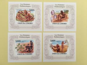 Comoro Islands 2010 M/S Prehistoric Human Australopithecus Evolution Men Stamps