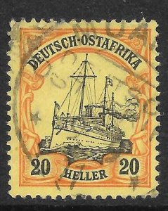 GERMAN EAST AFRICA SG30 1905 20h BLACK & RED ON YELLOW USED