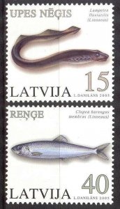 Latvia 2005 Fishes set of 2 MNH**