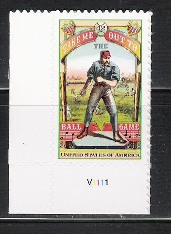 MNH single Take Me out to the Ballgame sc 4341 with Plate #