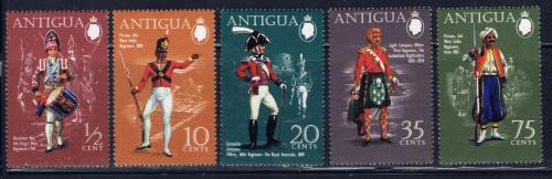 Antigua 262-66 NH 1970 Military Uniforms