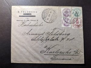 1893 Romania Cover Bucharest to Karlsbrucke Germany B Feldberg