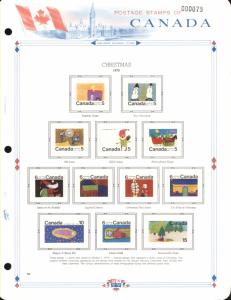 Canada Mint and Used Stamps on White Ace Album Page from Collection (Note: Pa...