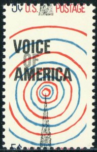 1329, Mint NH 5¢ Misperf Shift Error Voice of America - Stuart Katz