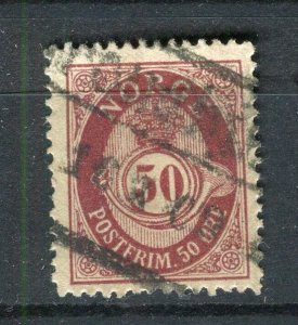 NORWAY; 1890s early classic 'ore' type used Shade of 50ore. + fair Postmark