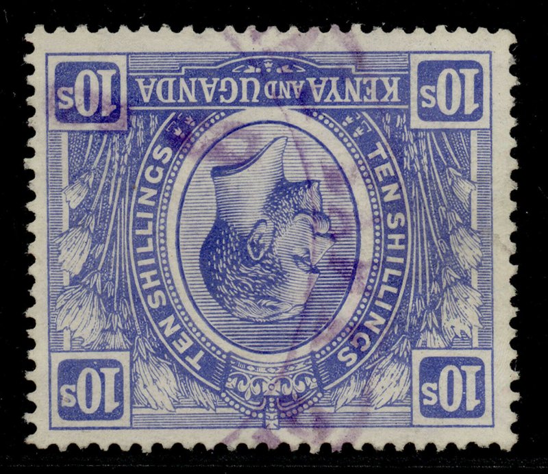 KENYA and UGANDA GV SG94w, 10s, FINE USED. Cat £75. WMK CROWN TO RIGHT OF CA. 