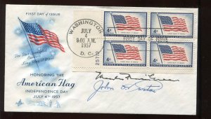 THEODORE F. GREEN & JOHN O. PASTORE SENATORS FROM RI SIGNED 1957 COVER LV4504