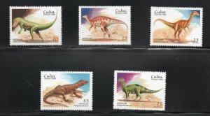 CUBA Sc# 3988-3992  DINOSAURS prehistoric   CPL SET of 5  1999 MNH mint