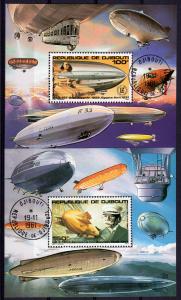 Djibouti 1980 Mi.#Block 25A/26A ZEPPELIN 80th.Anniversary 2 S/S Fine Used