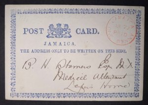 1877 Jamaica Postcard Cover Addressed Postmarked Never Mailed Higgins Gage 5